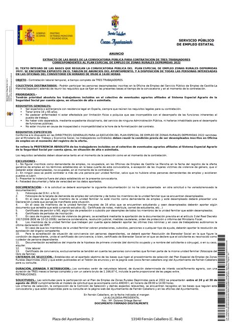 CONVOCATORIA DEL EXCMO. AYUNTAMIENTO, PARA LA SELECCIÓN DE TRABAJADORES ...