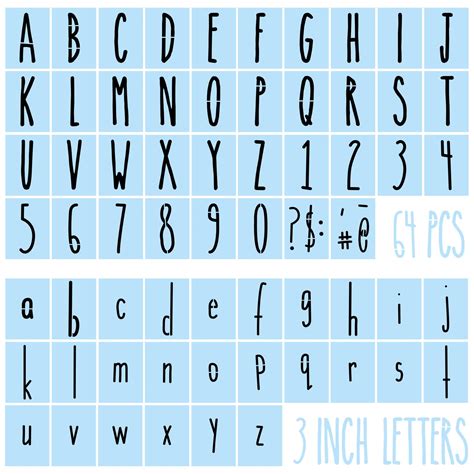 Buy 64 Pieces Alphabet Stencils Letters and Numbers Stencils Small ...