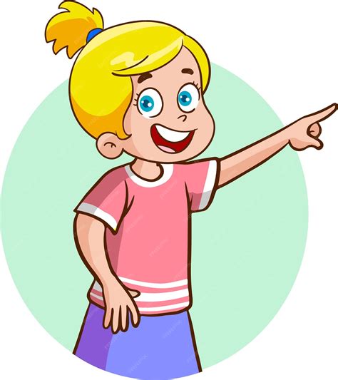 Premium Vector | A girl pointing with her finger at the viewer.