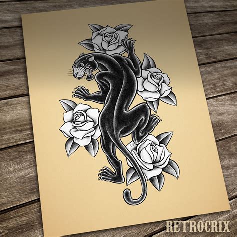 Traditional Panther Tattoo Black and White: Symbolism and Design Guide
