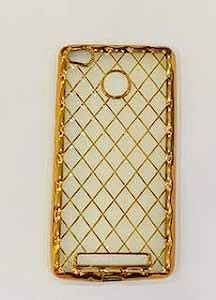 Redmi 3S Prime Transparent Back Cover, Perimum Ultra Thin Flexible Gold ...