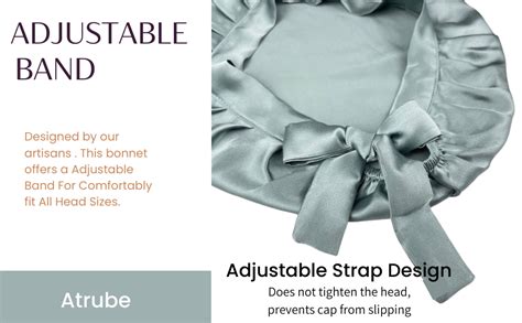 Atrube Adjustable Pure Satin Hair Bonnet Cap for Women| Protective ...