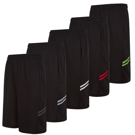 Daresay Men's Moisture Wicking Athletic Shorts with Pockets, 5 Pack ...