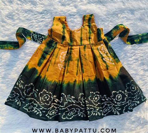 Pure Cotton Yellow & Green Frock – babypattustudio