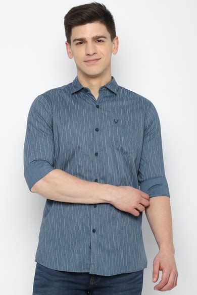 Buy Men Blue Custom Fit Printed Full Sleeves Casual Shirt Online ...