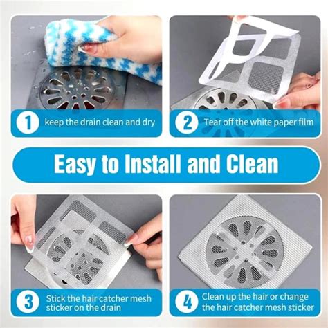 DrainLock™ – Ultra-Sticky | Catches Fine Hair | Fast Water Flow (Pack ...