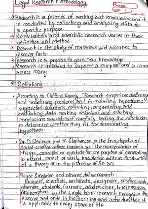Legal Research Methodology Study notes-LLM I Sem-Highlights - Legal ...