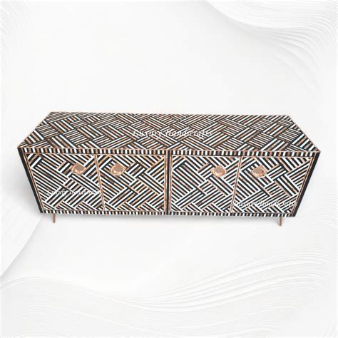 Optical Bone Inlay Media Console Brown – Luxury Handicrafts