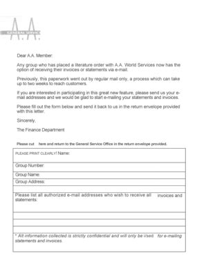 Fillable Online GSO invoices or statements via e-mail Form Fax Email ...