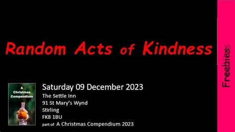 Random Acts of Kindness, The Settle Inn, Falkirk, 9 December 2023 ...