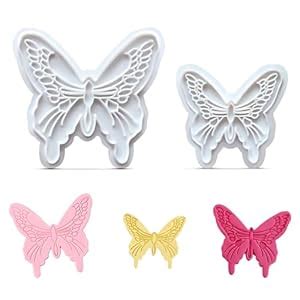 2pcs Butterfly Sugarcraft Cookie Plunger Cutters DIY Embossing Cutter ...
