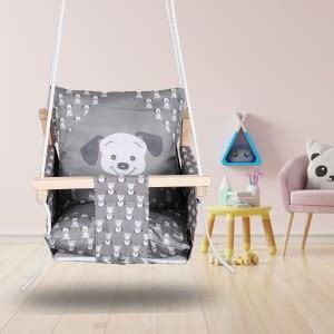 Maruti Enterprise Wooden Baby Swing for Kids jhula with 2 Pillows (6 ...