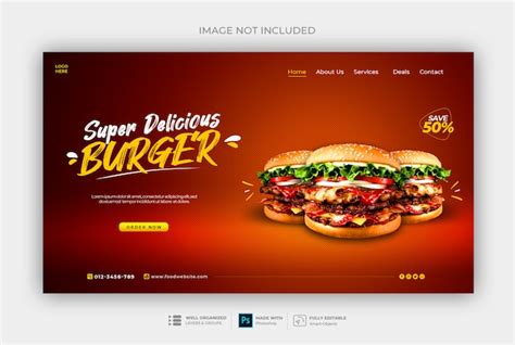 Fast food burger web banner template | Premium PSD