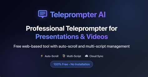 Teleprompter AI - Free Web Teleprompter for Presentations & Videos