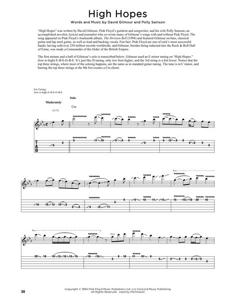 High Hopes (arr. Fred Sokolow) by Pink Floyd - Guitar Tab - Guitar ...