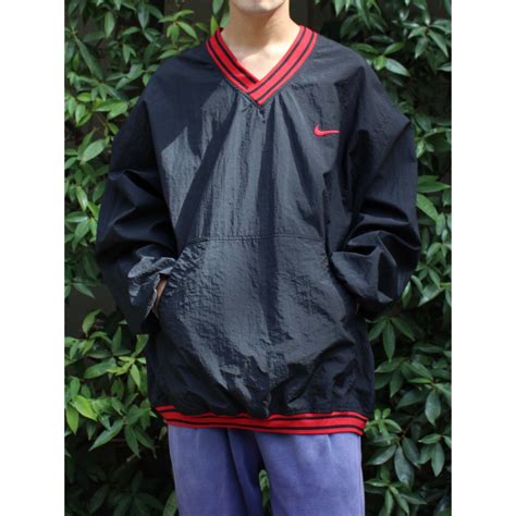 【CUBA】1990s NIKE nylon V-neck pullover -8476- | cv