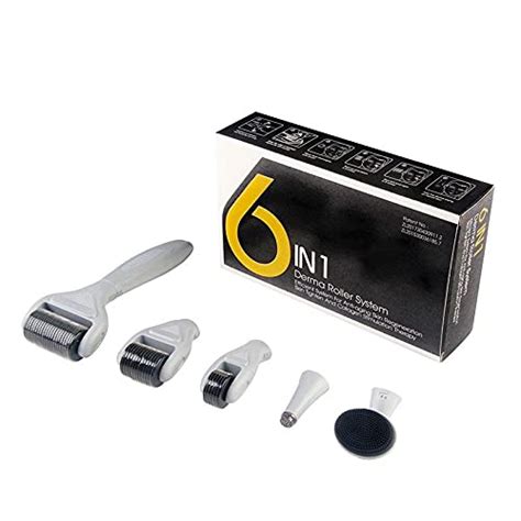 6 in 1 Derma Roller Kit for Face and Body - 0.25mm and 0.3mm Micro ...