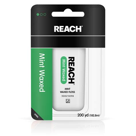 Reach Mint-Flavored Waxed Dental Floss, ADA Accepted, Mint, 200 yd ...