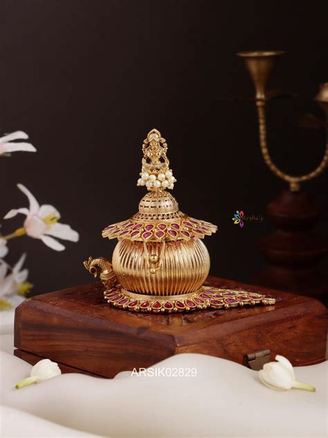 Peacock Lakshmi Kumkum Box – Arshis