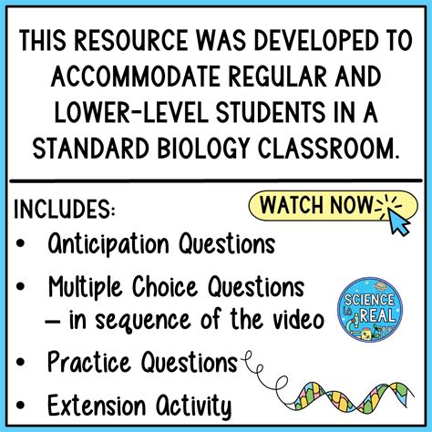 DNA Replication Amoeba Sisters Video Handout - Science is Real Education