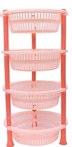 KITCHEN KART Fruits/Vegetables Kitchen Rack Plastic Plastic 4 Layer ...