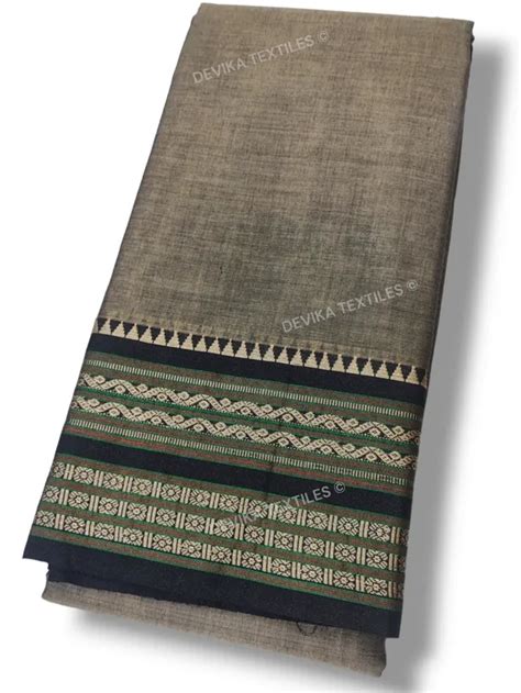 DEVIKA TEXTILES Rohini Charcoal Grey Narayanpet Pure Handloom Cotton ...