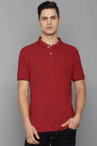 LOUIS PHILIPPE Solid Men Polo Neck Red T-Shirt - Buy LOUIS PHILIPPE ...
