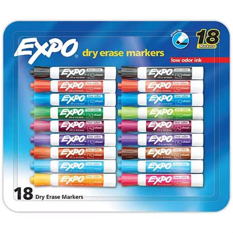 Expo - Dry Erase Markers, Assorted Colors - 18 Pack – Contarmarket