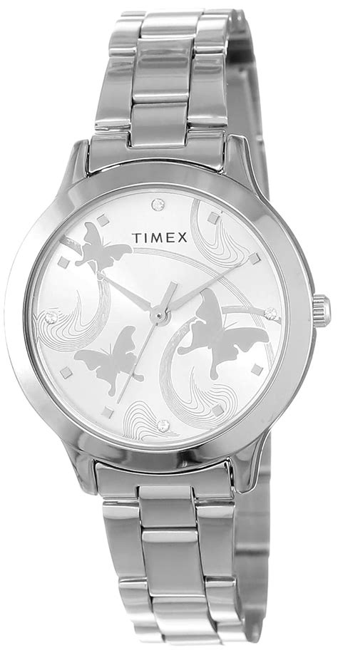 TIMEX Analog Watch for Women with Silver Round Dial & Silver Stainless ...