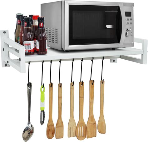 MY ARMOR Microwave Stand Wall Mounted for Kitchen, Storage Organizer ...