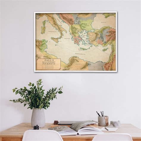 Bible Map Paul’s Missionary Journeys Bible Poster - Early India | Ubuy