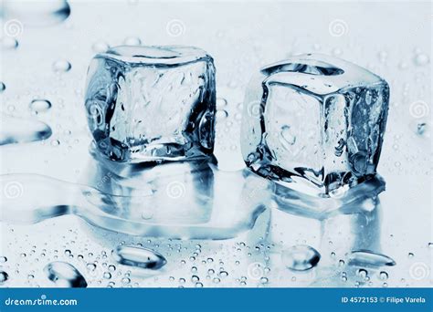 Ice cubes on water stock image. Image of square, transparent - 4572153