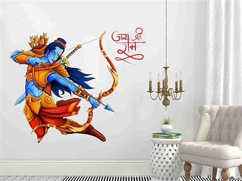 Buy DivineDesigns Jai Shree Ram Sticker | Wall Sticker for Living Room ...