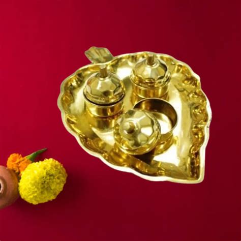 Premium Brass Pooja Plate/Puja Thali for Hindu Rituals & Festivals ...