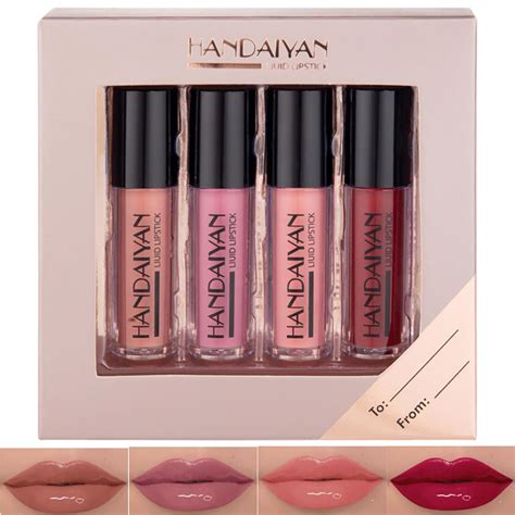 Buy HANDAIYAN Glossy Liquid Lipstick Set - Long-Lasting Waterproof and ...