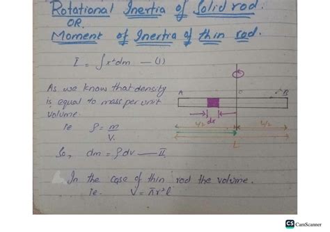 SOLUTION: Rotational inertia of solid rod - Studypool