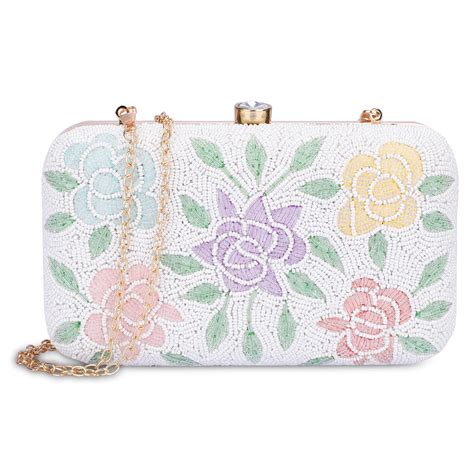 Buy Norah Evening Clutch: Elegant Bead Work with Detachable Chain – The ...