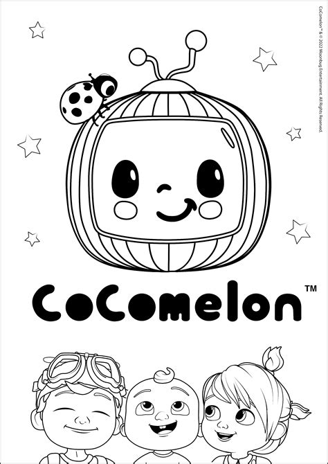 Cocomelon mascot and main characters - Cocomelon Coloring Pages