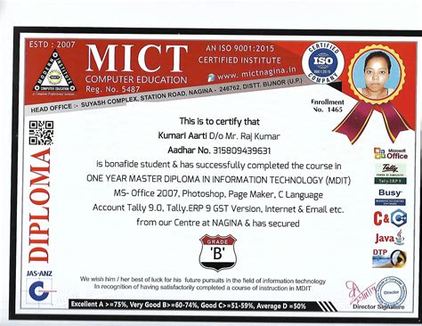 Verify Certificate of MICT 100% Assure Certification