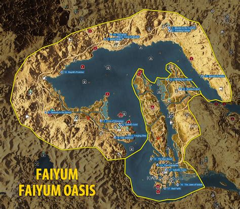 AC Origins: Faiyum and Faiyum Oasis side quests and quest map ...