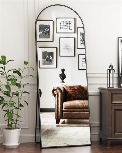 Full Length Mirror, 58"x19" Floor Mirror, Arch Floor Standing Mirror ...