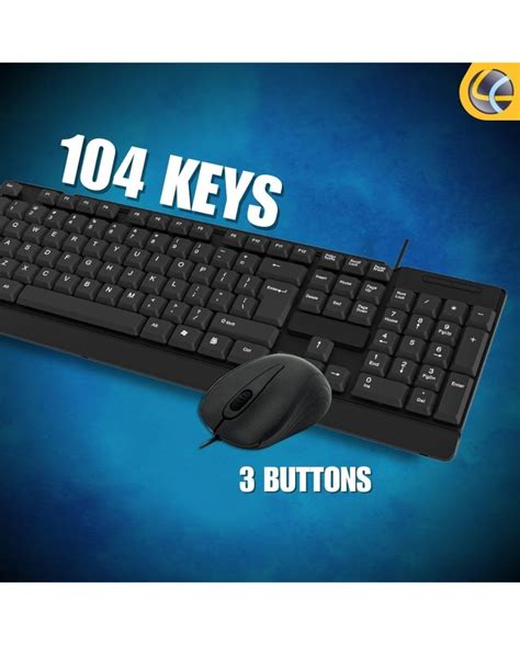 Lapcare E9 Wired Combo-Wired Keyboard and Mouse Set-USB, Ergonomic ...