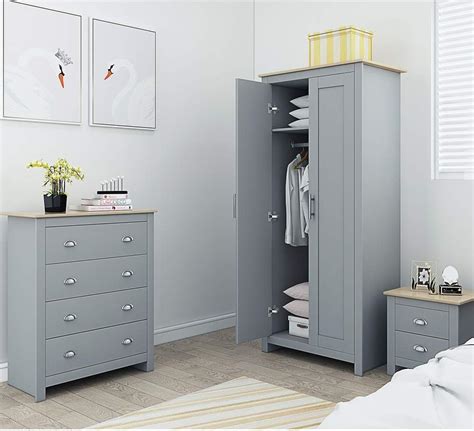 Buy Furnished with Style Drawer Bedside Table, Wood, Matt Grey/Light ...