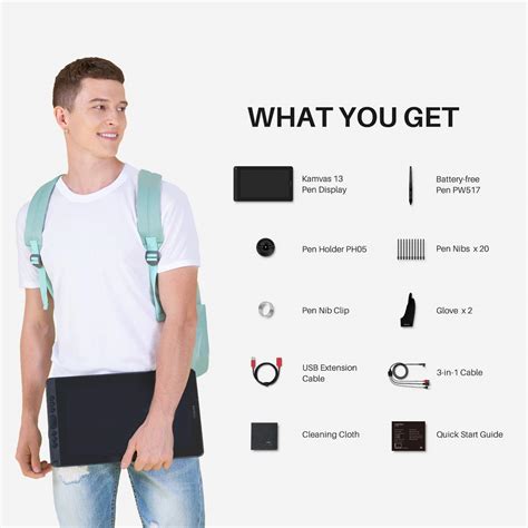 HUION Kamvas 13 Drawing Tablets with Screen Android Supported 13.3 inch ...