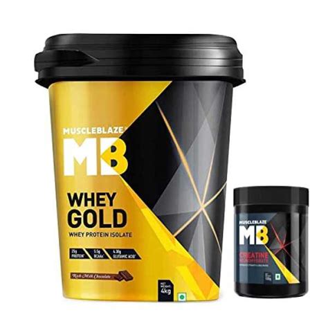 MuscleBlaze Whey Gold 100% Whey Protein Isolate with Digezyme (Rich ...
