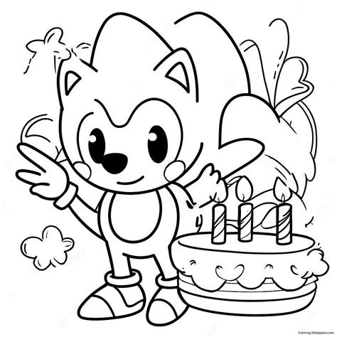 Happy Birthday Sonic Coloring Page (37243-29443)