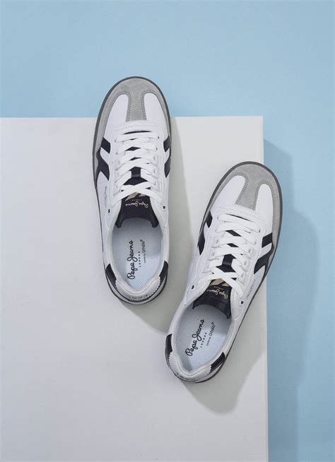 Men White Premium Suede & Recycled Leather Sneakers With Ortholite ...