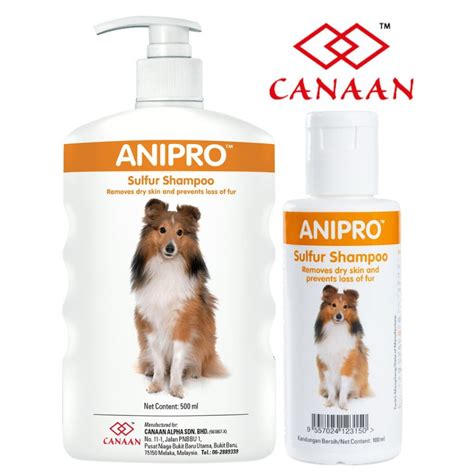CANAAN ANIPRO Sulphur Shampoo for Dogs Dandruff (500ml/100ml) | Shopee ...