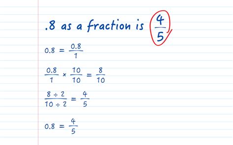 .8 as a Fraction - Decimal to Fraction