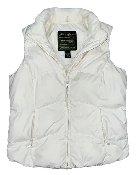 Eddie Bauer Premium Goose Down Puffer Vest White Women’s Small See Desc ...